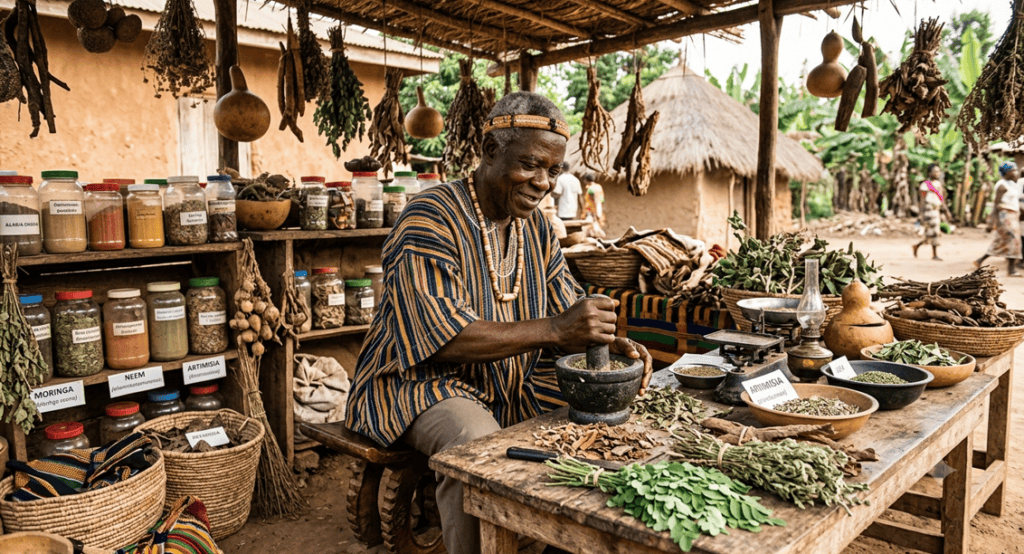 un herboriste africain